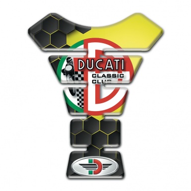 Ducati Tank Protector Yellow Motif Design Classic Club Logo