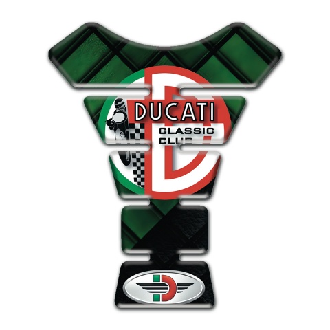 Ducati Tank Pad Motorbike Dark Green Parts Design Classic Club Style 