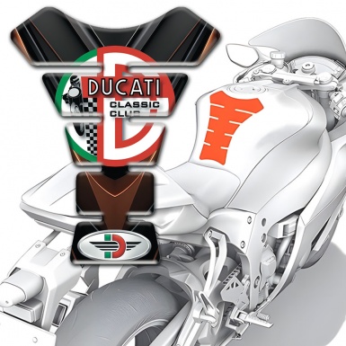 Ducati Tank Protector Black Brown Base Classic Club Style 