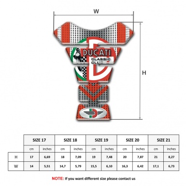 Ducati Tank Protector Silver Red Print 