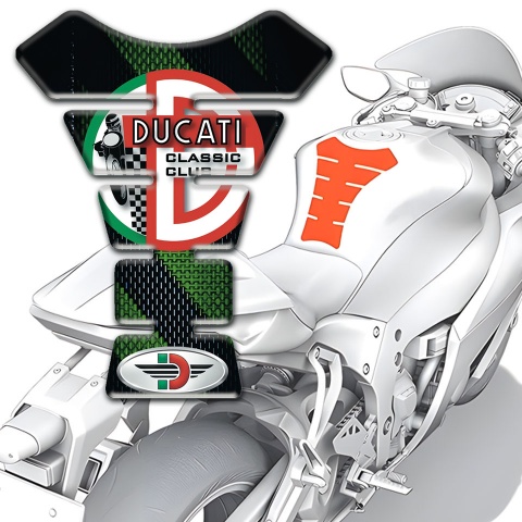 Ducati Tank Guard Pads Model with Green Black Print 