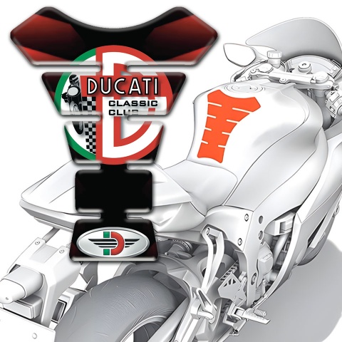 Ducati  Tank Pad Protector Merging Red Black Style 