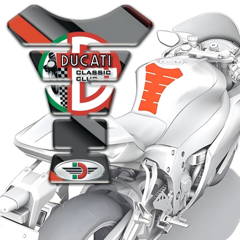 Ducati Tank Protector Diagonal Gray Orange Patterns Style 
