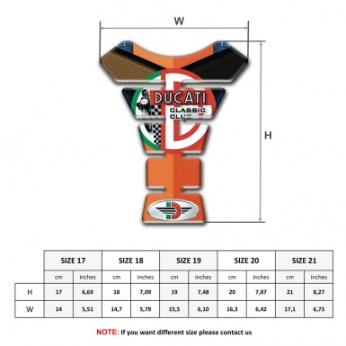Ducati Tank Pad Protector Orange Nuance Style 