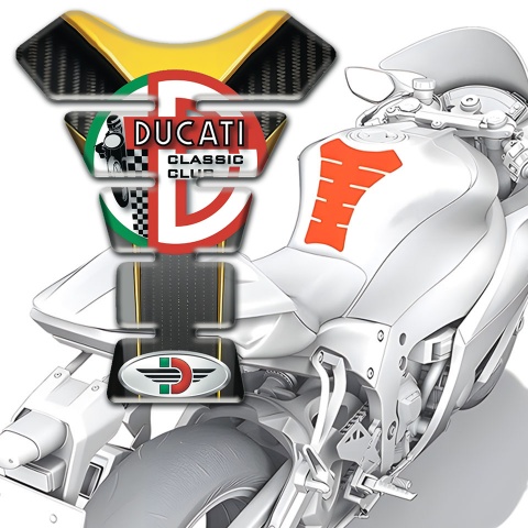 Ducati Tank Fuse Stylish Silicone Sticker Classic Cub Style 