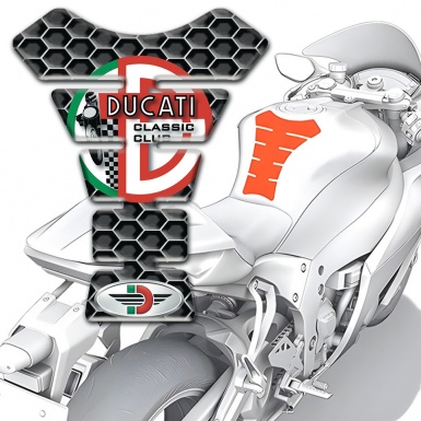 Ducati Tank Pad Motorbike Honeycomb Style Base Classic Club Logo 