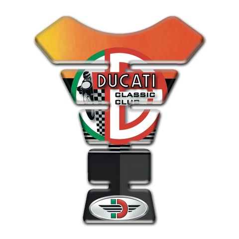 Ducati Tank Protector Black Orange Base Style ReD Green Logo 
