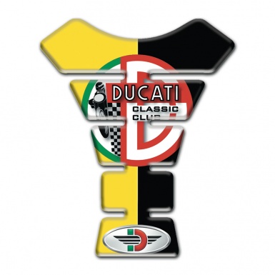 Ducati Tank Guard Pads Classic Club Stle Yelloww Black Halves Base 