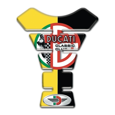 Ducati Tank Guard Pads Classic Club Stle Yelloww Black Halves Base 