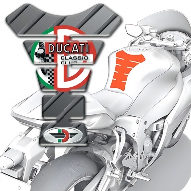 Ducati Tank Pad Protector Diagonal Gray Decoration Base Style 