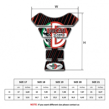 Ducati Tank Protector Black Base with Red Blue Stripes Design 