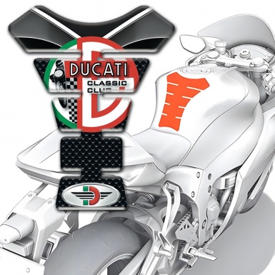 Ducati Tank Guard Pads Racing Edition Classic Club logo 