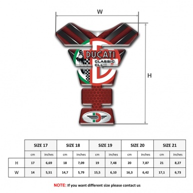 Ducati  Tank Pad Motorbike Red Base with Nikel Elements Style 