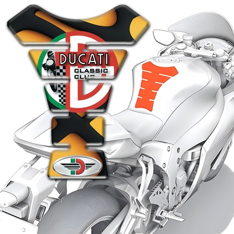Ducati Tank Pad Protector Orange Black Version 
