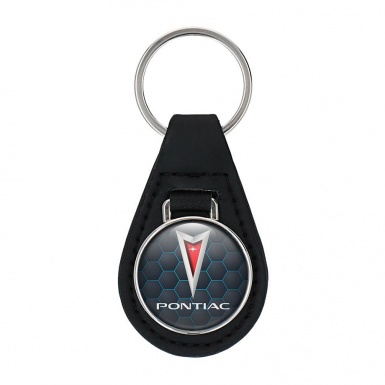 Pontiac Keychain Leather Graphite Blue Honeycomb Color Edition