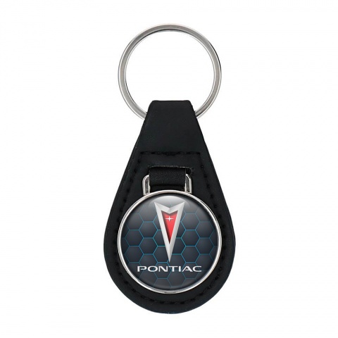 Pontiac Keychain Leather Graphite Blue Honeycomb Color Edition