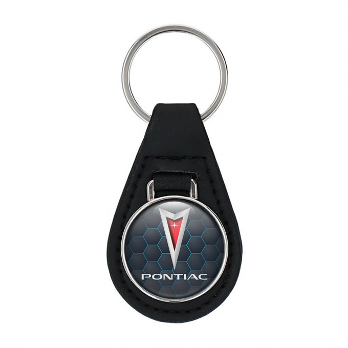 Pontiac Keychain Leather Graphite Blue Honeycomb Color Edition