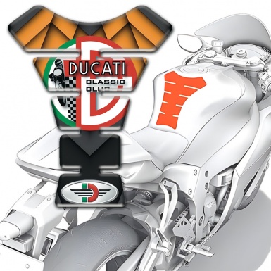 Ducati Tank Pad Motorbike Model with Orange Parts Motive Version 