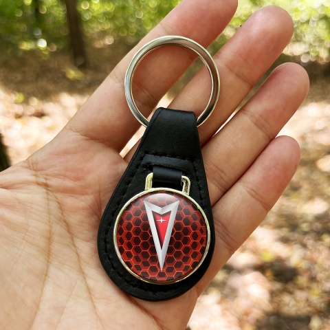 Pontiac Key Fob Leather Red Honeycomb Color Edition