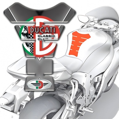 Ducati  Tank Protector Gray Base with White Stripe Design 