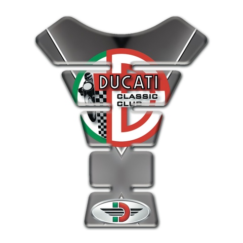 Ducati  Tank Protector Gray Base with White Stripe Design 