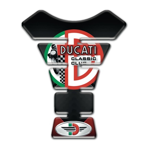 Ducati Tank Pad Protector Dark Base Classic Club Logo Style 