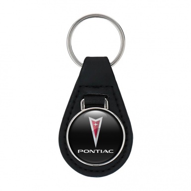 Pontiac Keyring Holder Leather Black Color Classic Logo