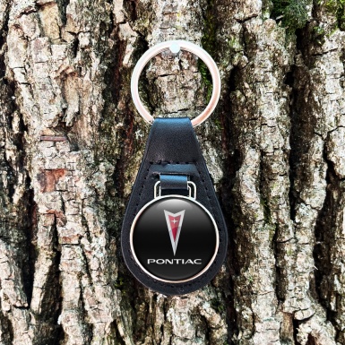 Pontiac Keyring Holder Leather Black Color Classic Logo