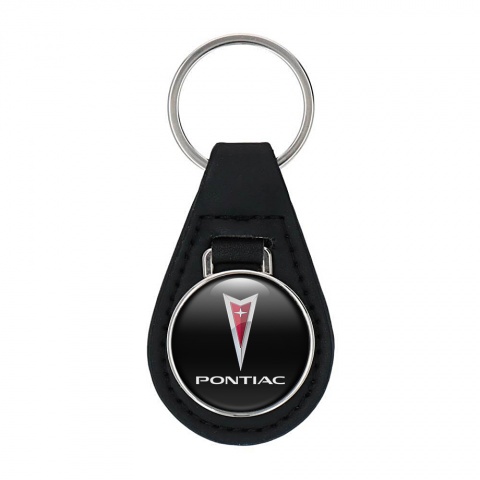 Pontiac Keyring Holder Leather Black Color Classic Logo