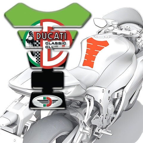 Ducati Tank Protector Classic Club Style Green Black base 