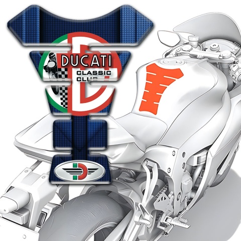 Ducati Tank Protector Blue Details Design 