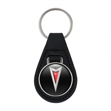 Pontiac Leather Keychain Black Color Classic Logo