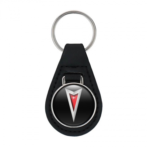 Pontiac Leather Keychain Black Color Classic Logo