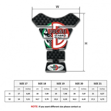 Ducati Tank Pad Motorbike Black Fibers Base Classic Club Style 