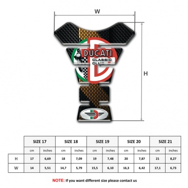 Ducati Tank Pad Protector Classic Club Logo Brown Black Base 