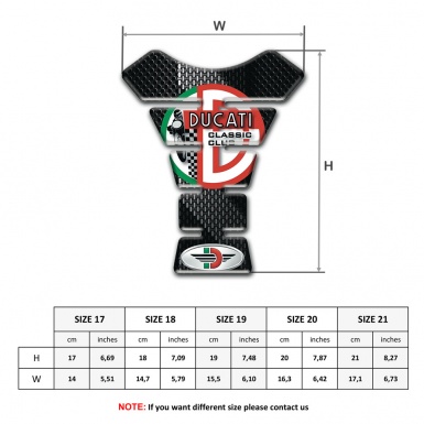 Ducati Tank Fuse Classic Club logo Grey Black Decoration Base 