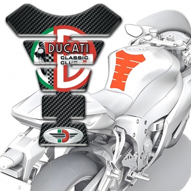 Ducati Tank Protector Classic Club Logo Black Carbon Version 