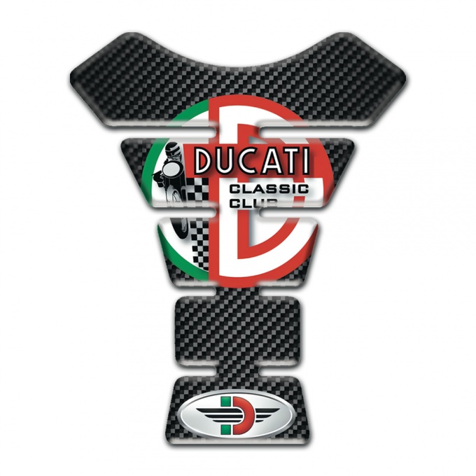Ducati Tank Protector Classic Club Logo Black Carbon Version 