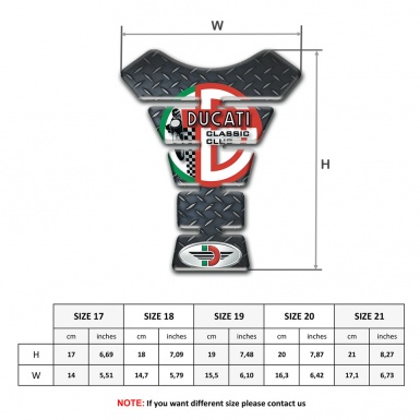 Ducati Tank Guard Pads Classic Club Logo Rough effect Base 