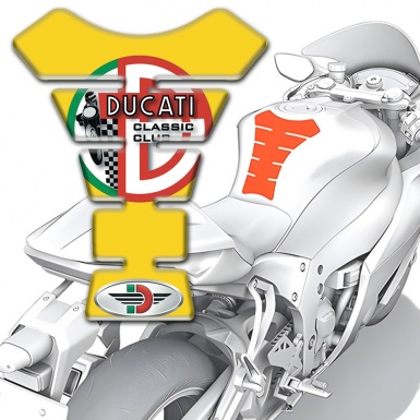 Ducati  Tank Pad Motorbike Yellow Base Print 