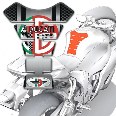 Ducati Tank Guard Pads Central Chromed Panel Version 