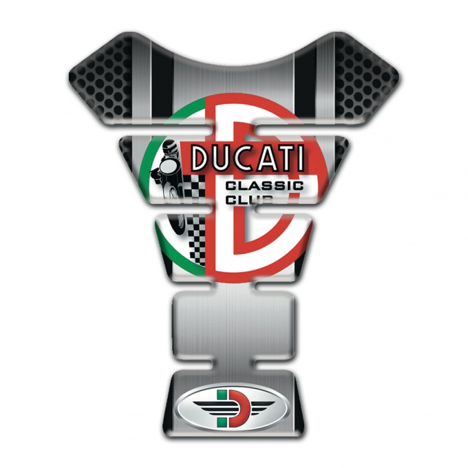 Ducati Tank Guard Pads Central Chromed Panel Version 
