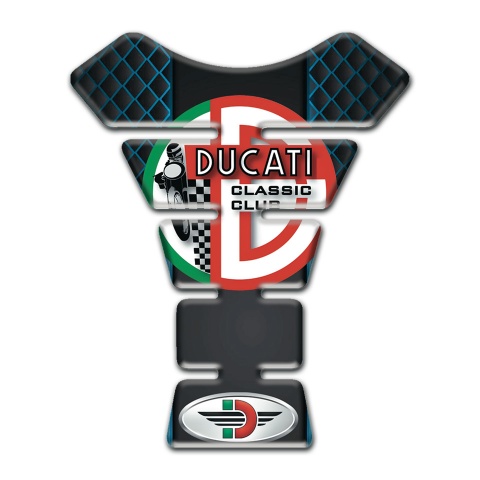 Ducati Tank Pad Protector Neon Mesh Style Classic Club Logo 