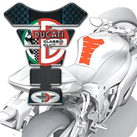Ducati Tank Pad Protector Neon Mesh Style Classic Club Logo 