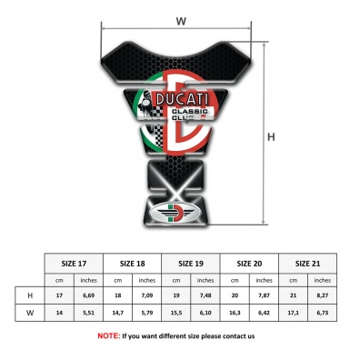 Ducati Tank Guard Pads White Lights Design Classic Club Logo 