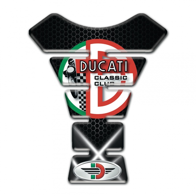 Ducati Tank Guard Pads White Lights Design Classic Club Logo 