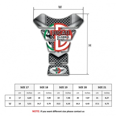 Ducati Tank Pad Protector Motorcycle Classic Club Style 