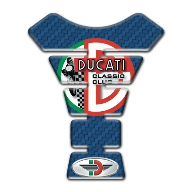 Ducati Tank Guard Pads Navy Blue Carbon Base Print 