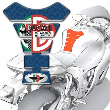 Ducati Tank Guard Pads Navy Blue Carbon Base Print 