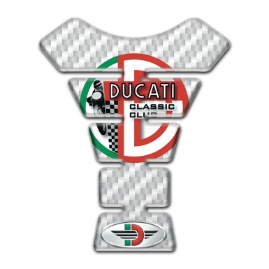 Ducati Tank Fuse White Carbon Base Print 
